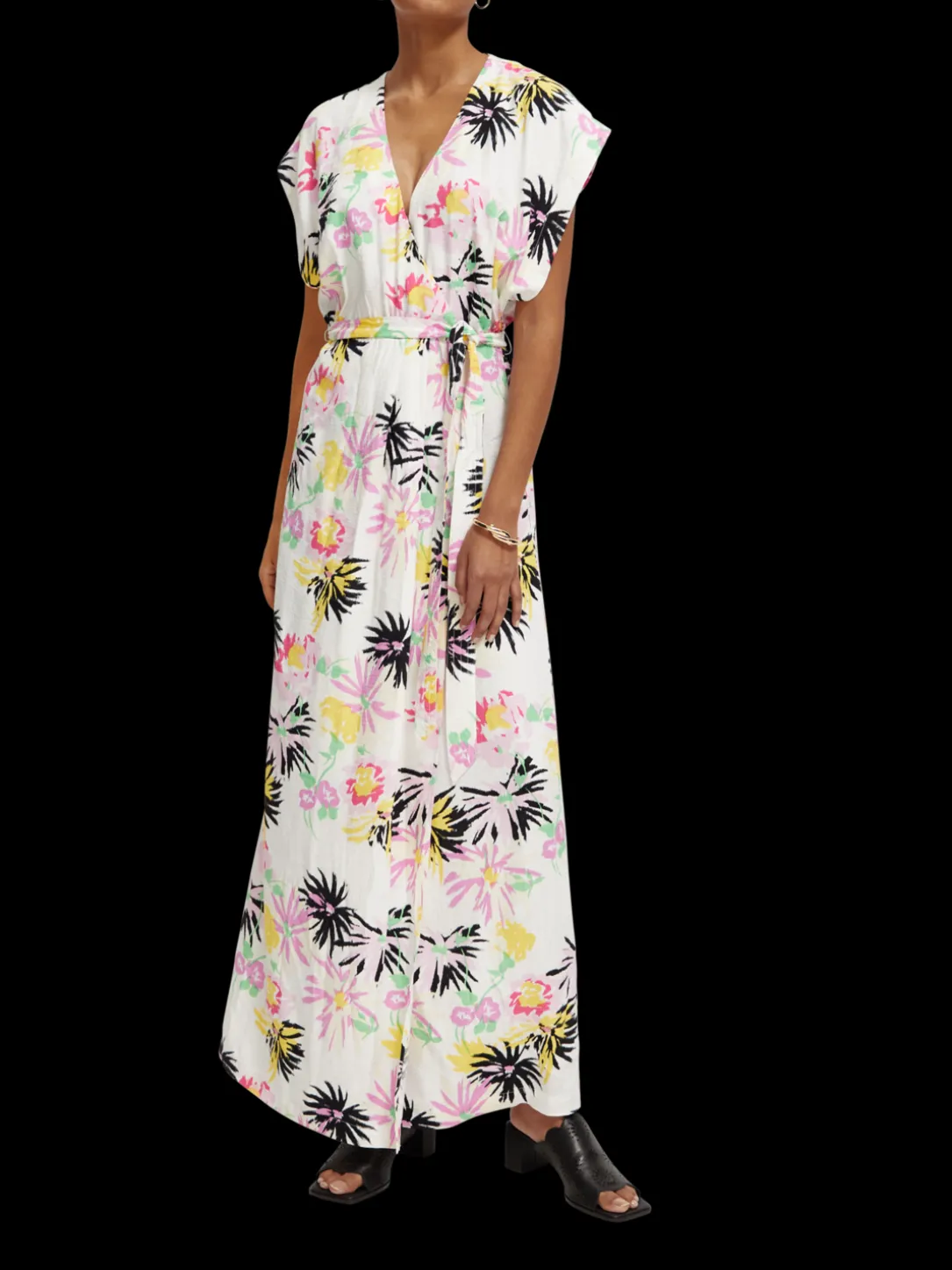 Printed V-Neck Maxi Dress