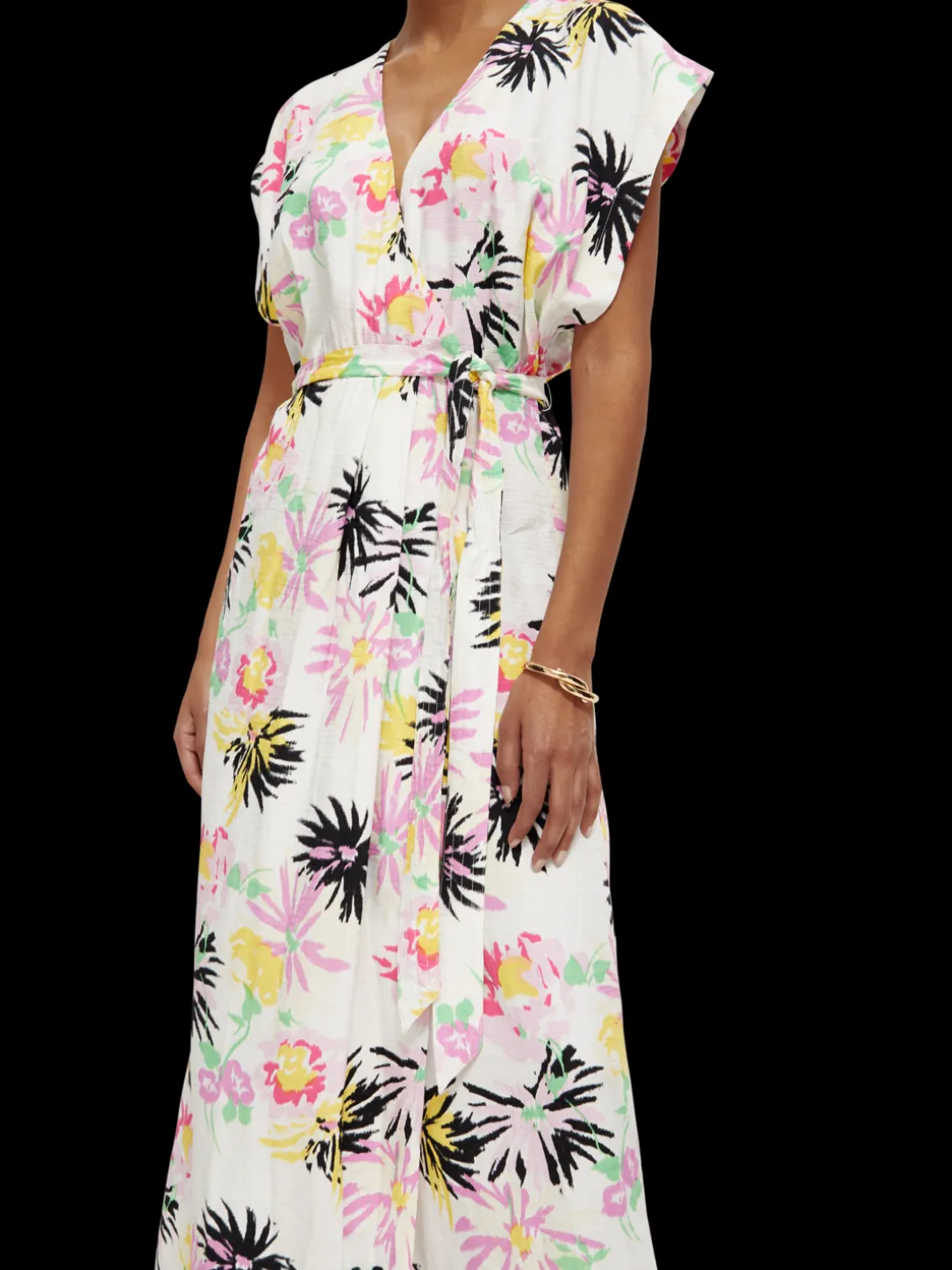 Printed V-Neck Maxi Dress
