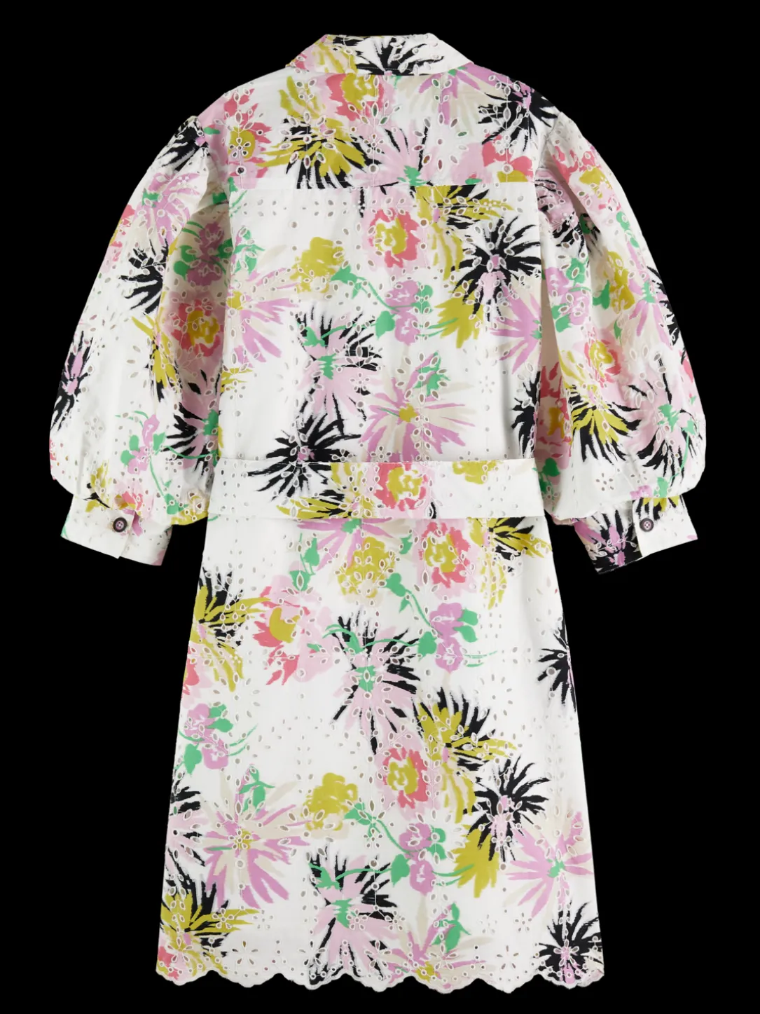 Puffed-Sleeve Broderie Anglaise Mini Dress