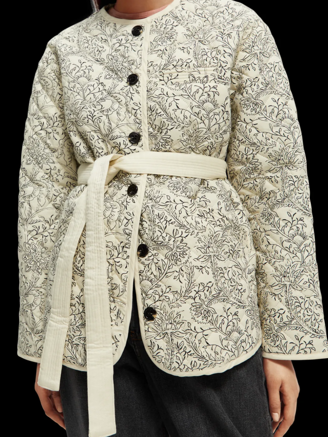 Quilted Organic Cotton Belted Jacket