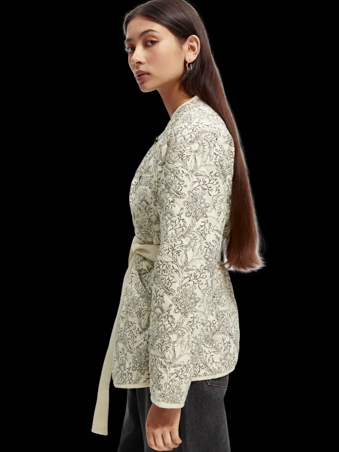 Quilted Organic Cotton Belted Jacket