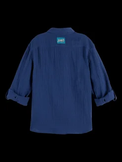 Regular-Fit Bonded Cotton Long-Sleeve Shirt