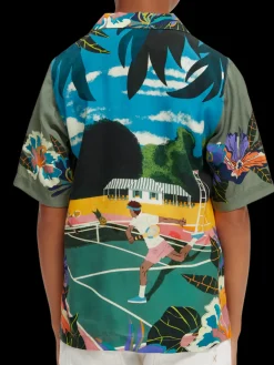 Relaxed Fit Printed Camp Shirt