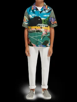 Relaxed Fit Printed Camp Shirt