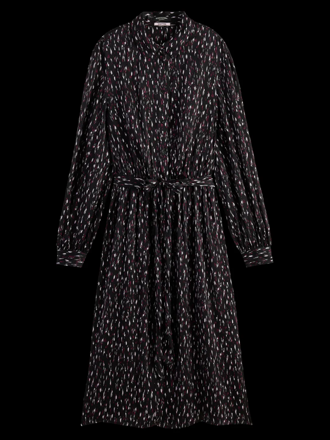 Relaxed Fit Printed Midi Jacquard Shirt Dress