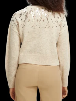 Relaxed Fit Wool-Blend Sequined Sweater