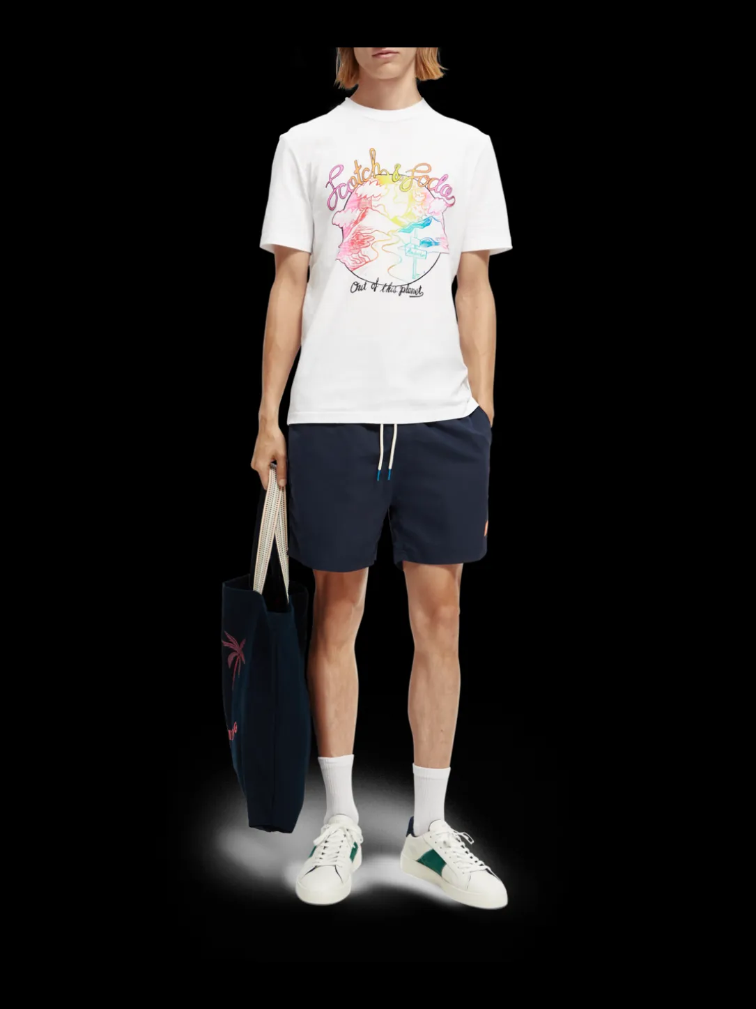 Short-Length Printed Swim Shorts