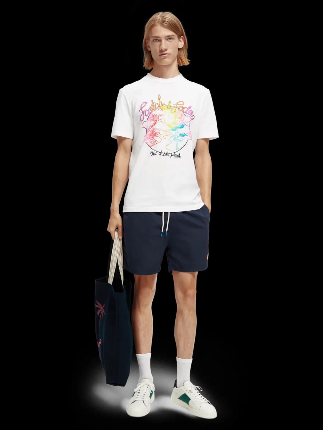 Short-Length Printed Swim Shorts