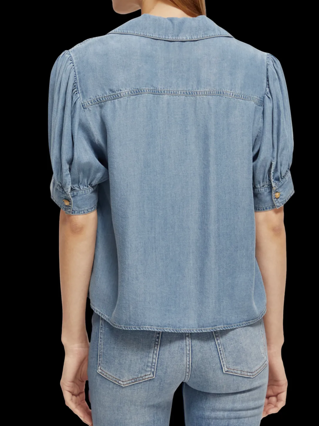 Short-Sleeved V-Neck Blouse