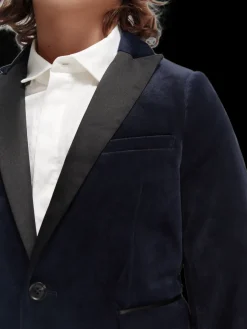 Single-Breasted Satin Lapel Blazer
