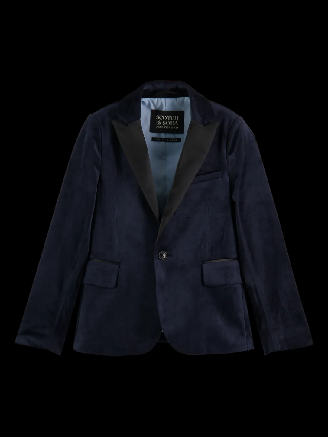 Single-Breasted Satin Lapel Blazer