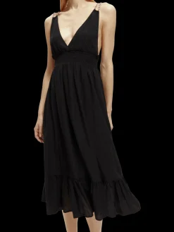 Smocked Midi Strap Dress