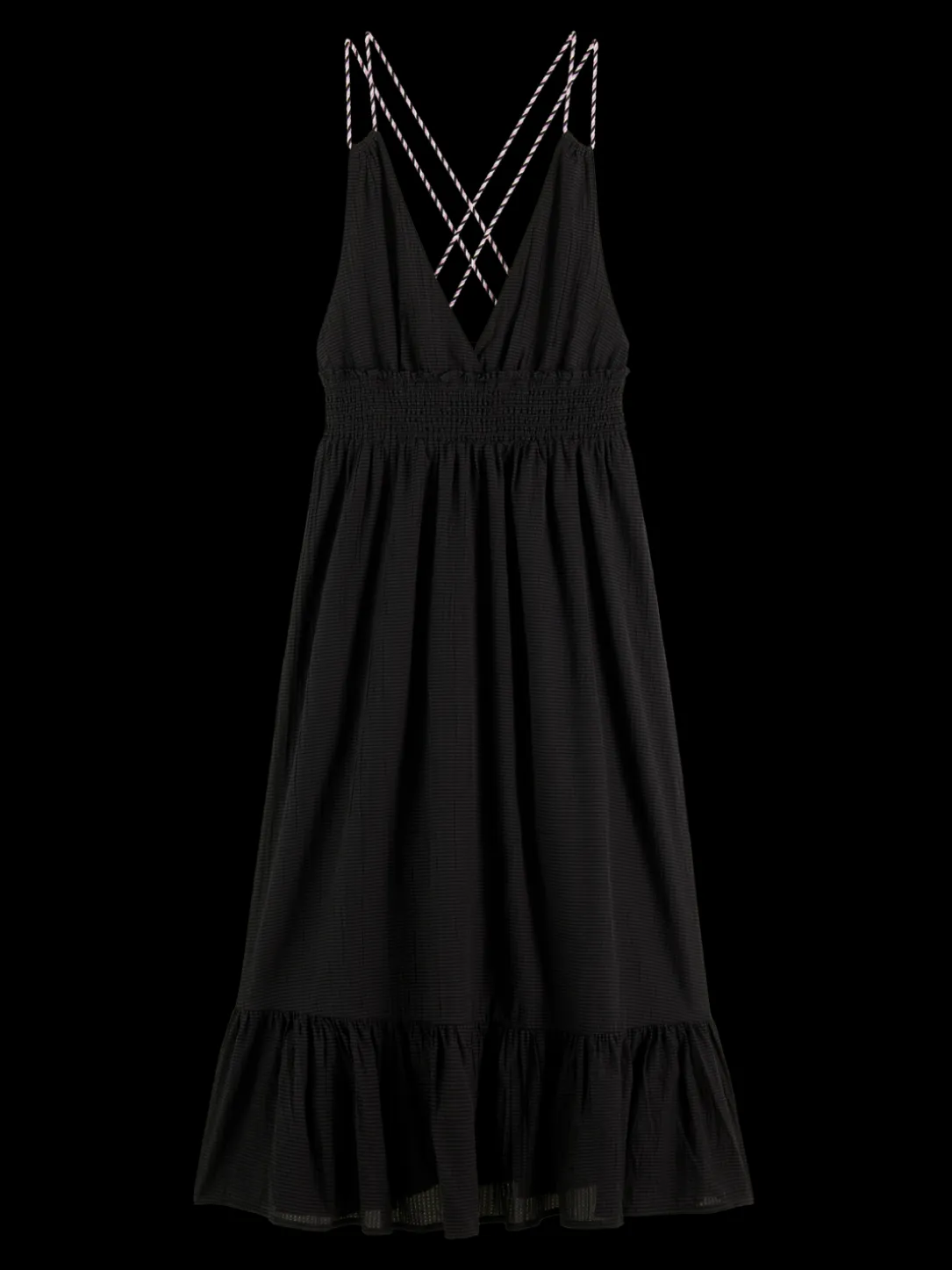 Smocked Midi Strap Dress