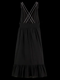Smocked Midi Strap Dress