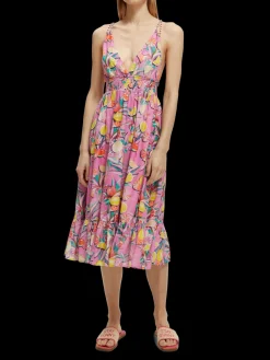 Smocked Midi Strap Dress