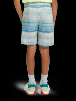 Striped Melange Organic Cotton Sweat Shorts
