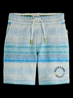 Striped Melange Organic Cotton Sweat Shorts