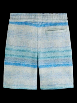 Striped Melange Organic Cotton Sweat Shorts
