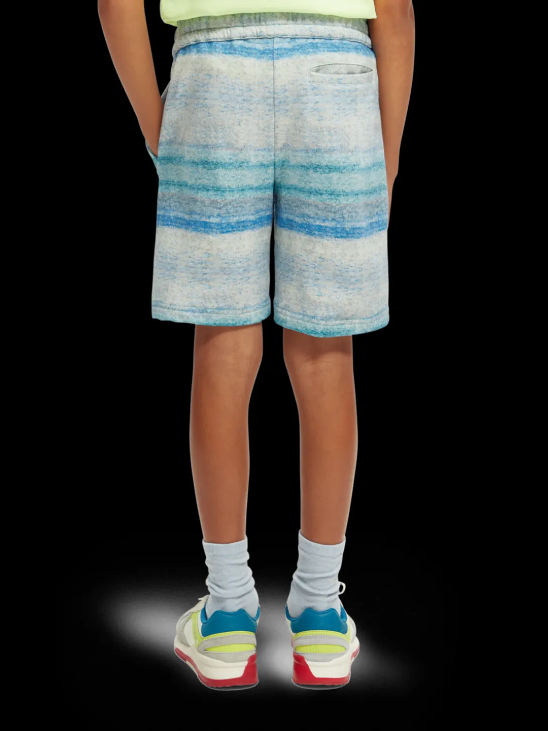 Striped Melange Organic Cotton Sweat Shorts