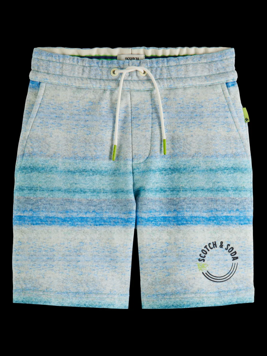 Striped Melange Organic Cotton Sweat Shorts