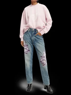 The Bay Printed Organic Cotton Boyfriend Jeans