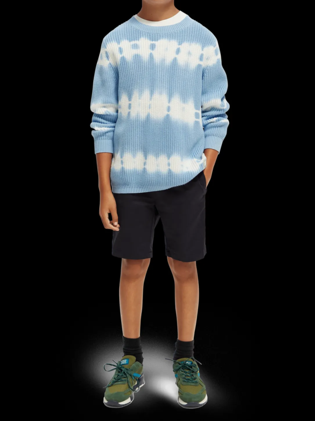 Tie-Dye Rib Knit Organic Cotton Sweater