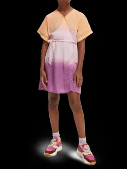 Tie-Dye V-Neck Kaftan Mini Dress