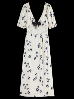 V-Neck Open Back Maxi Dress