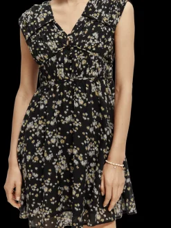 V-Neck Sleeveless Mini Dress