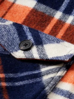 Wool Blend Checked Belted Overshirt