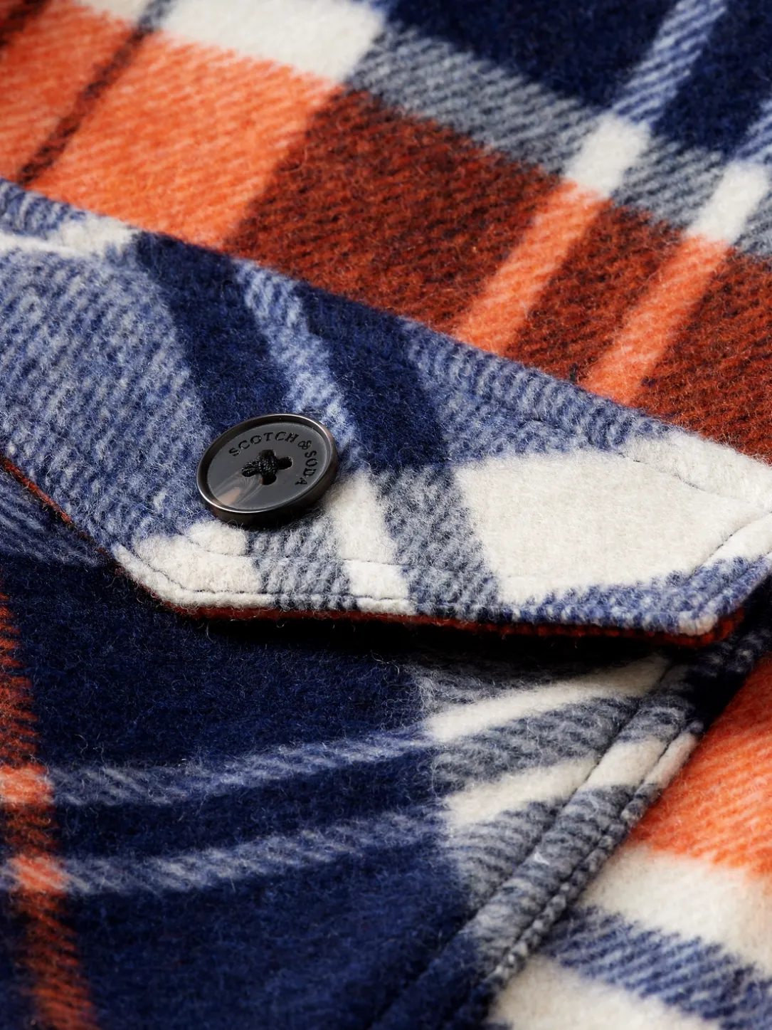 Wool Blend Checked Belted Overshirt