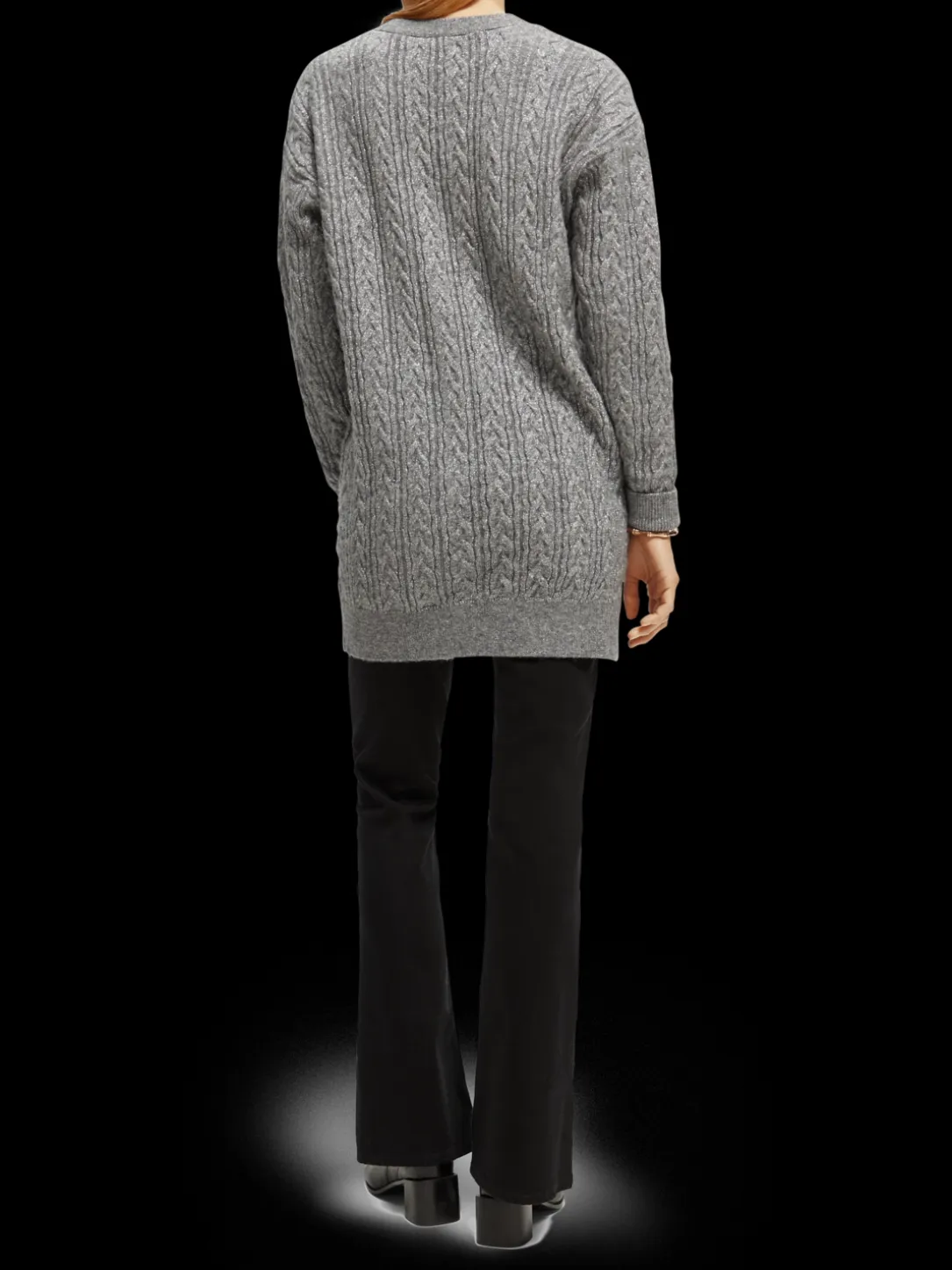 Wool-Blended Cable Knit Cardigan