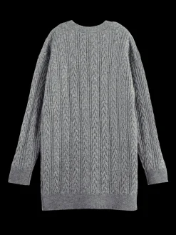 Wool-Blended Cable Knit Cardigan