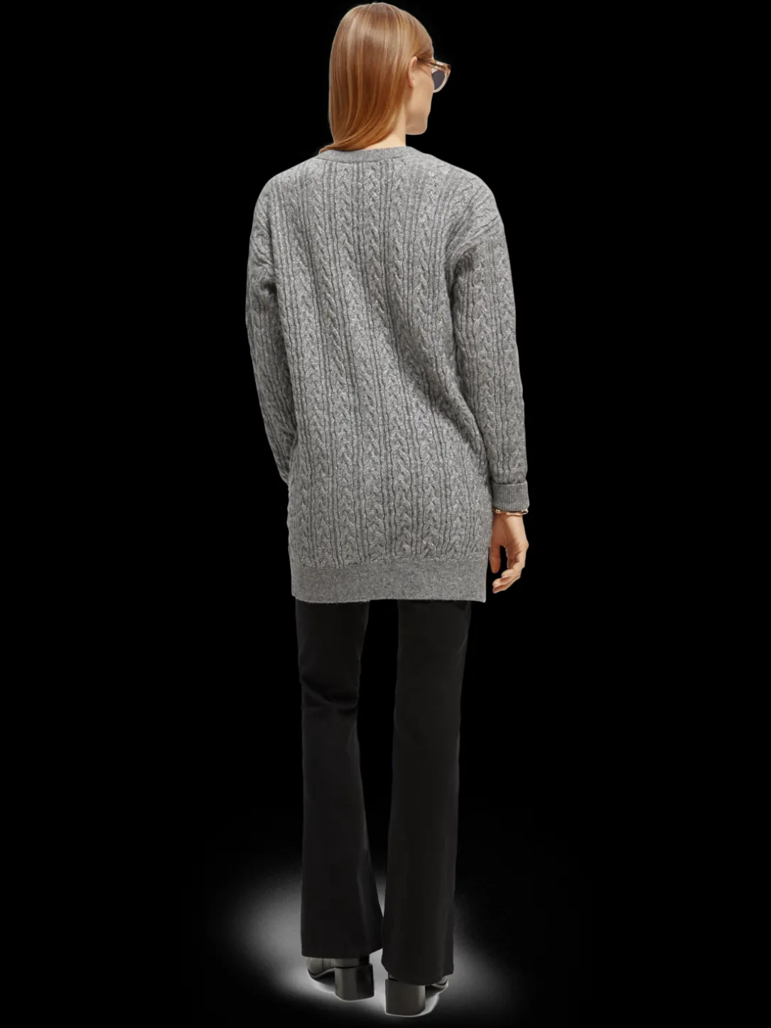 Wool-Blended Cable Knit Cardigan