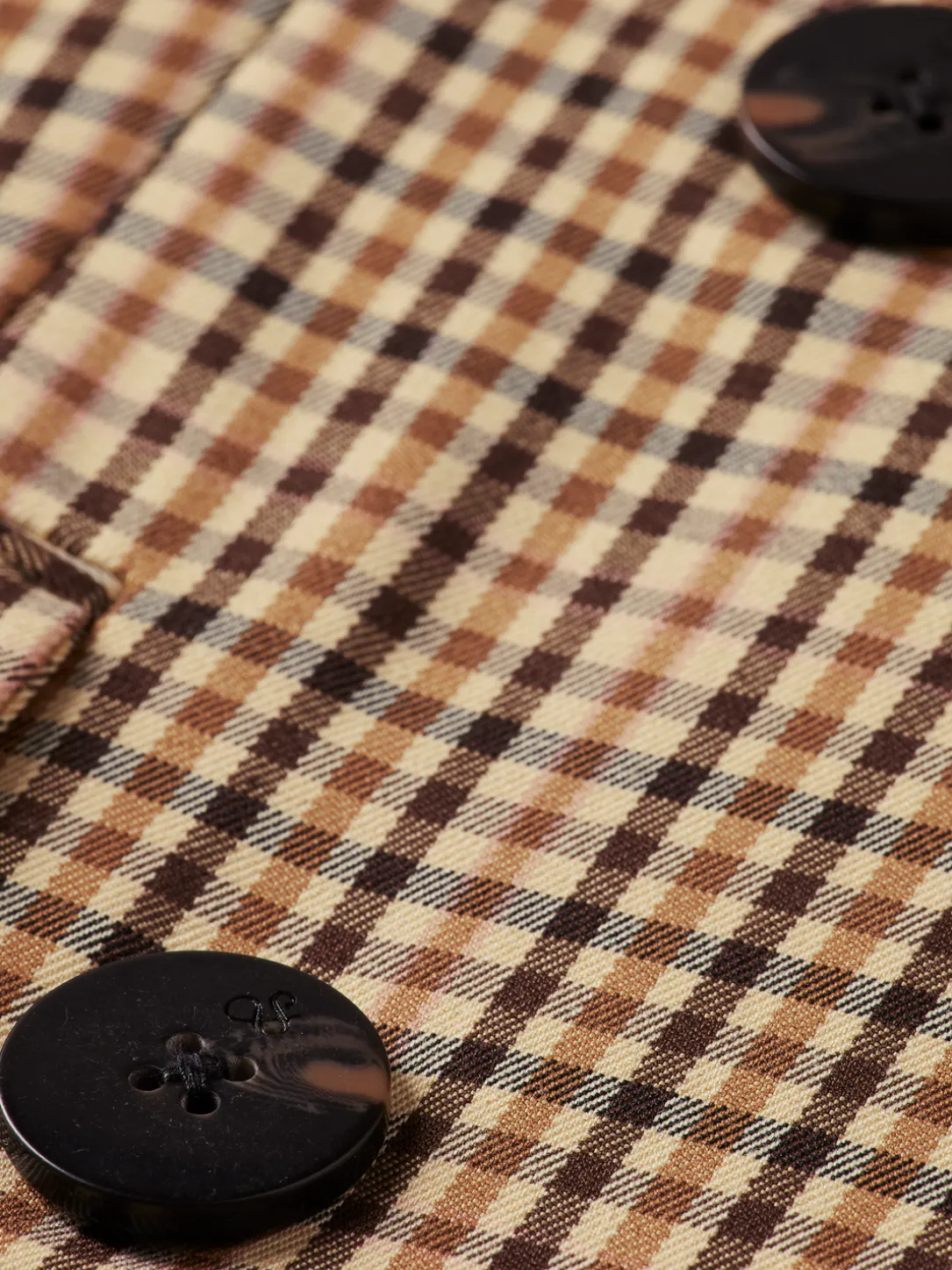 Yarn-Dyed Double-Breasted Checked Blazer