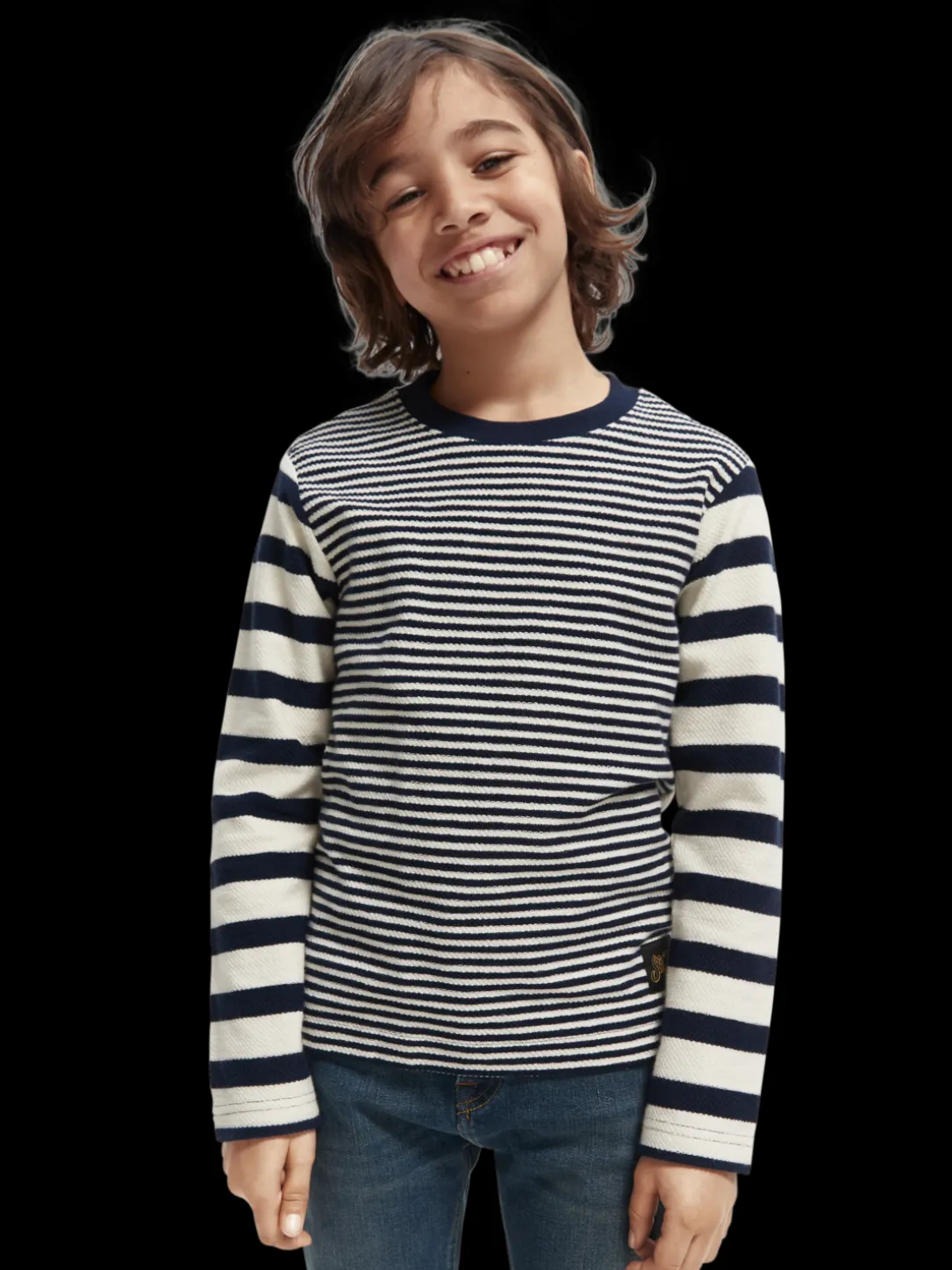 Yarn-Dyed Organic Cotton Long-Sleeved T-Shirt