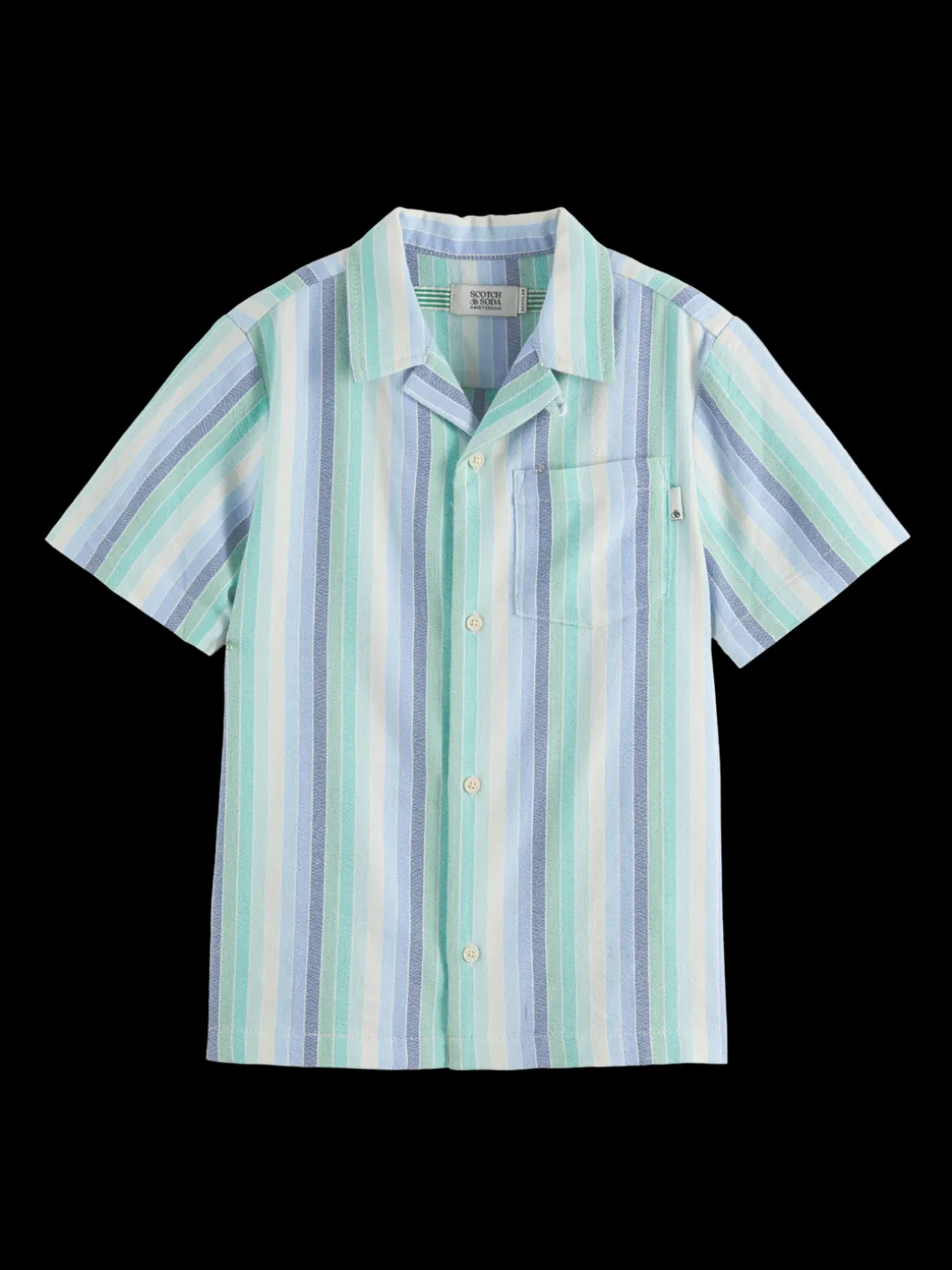 Yarn-Dyed Stripe Short-Sleeved Shirt
