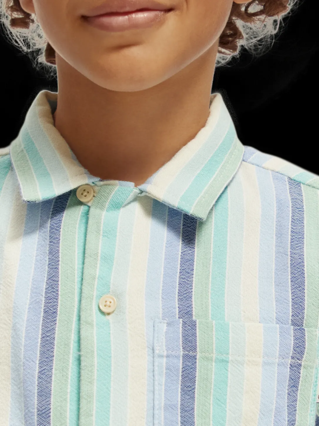 Yarn-Dyed Stripe Short-Sleeved Shirt